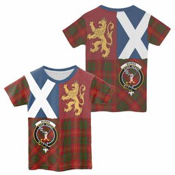 ScotsTee Shop Scottish Burns Crest Tartan T-shirt Lion Rampant Saltire Style