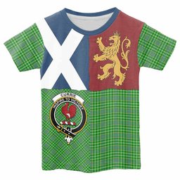 ScotsTee Shop Scottish Currie Crest Tartan T-shirt Lion Rampant Saltire Style