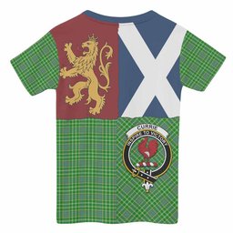 ScotsTee Shop Scottish Currie Crest Tartan T-shirt Lion Rampant Saltire Style