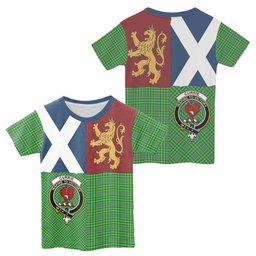 ScotsTee Shop Scottish Currie Crest Tartan T-shirt Lion Rampant Saltire Style