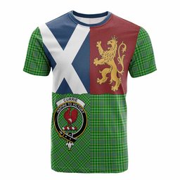 ScotsTee Shop Scottish Currie Crest Tartan T-shirt Lion Rampant Saltire Style