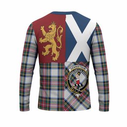 ScotsTee Shop Scottish Dennistoun Crest Tartan T-shirt Lion Rampant Saltire Style