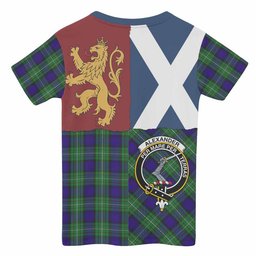 ScotsTee Shop Scottish Alexander Crest Tartan T-shirt Lion Rampant Saltire Style