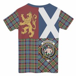 ScotsTee Shop Scottish Aikenhead Crest Tartan T-shirt Lion Rampant Saltire Style