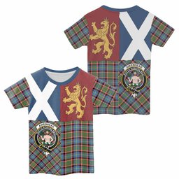 ScotsTee Shop Scottish Aikenhead Crest Tartan T-shirt Lion Rampant Saltire Style
