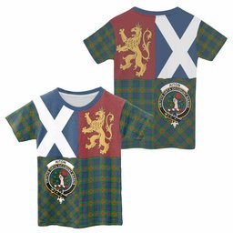 ScotsTee Shop Scottish Aiton Crest Tartan T-shirt Lion Rampant Saltire Style