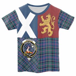 ScotsTee Shop Scottish Cooper Crest Tartan T-shirt Lion Rampant Saltire Style