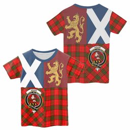 ScotsTee Shop Scottish Adair Crest Tartan T-shirt Lion Rampant Saltire Style