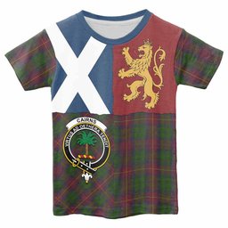 ScotsTee Shop Scottish Cairns Crest Tartan T-shirt Lion Rampant Saltire Style