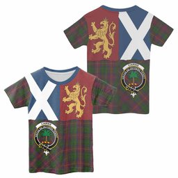 ScotsTee Shop Scottish Cairns Crest Tartan T-shirt Lion Rampant Saltire Style