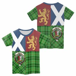 ScotsTee Shop Scottish Boyle Crest Tartan T-shirt Lion Rampant Saltire Style