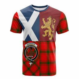 ScotsTee Shop Scottish Darroch Crest Tartan T-shirt Lion Rampant Saltire Style