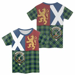 ScotsTee Shop Scottish Blackadder Crest Tartan T-shirt Lion Rampant Saltire Style