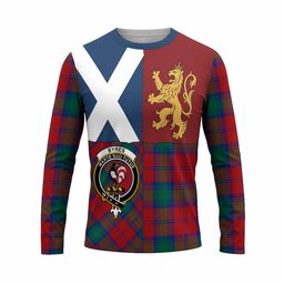 ScotsTee Shop Scottish Byres (Byses) Crest Tartan T-shirt Lion Rampant Saltire Style