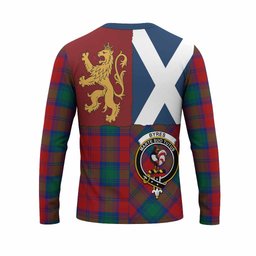 ScotsTee Shop Scottish Byres (Byses) Crest Tartan T-shirt Lion Rampant Saltire Style