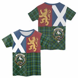 ScotsTee Shop Scottish Cranstoun (Cranston) Crest Tartan T-shirt Lion Rampant Saltire Style