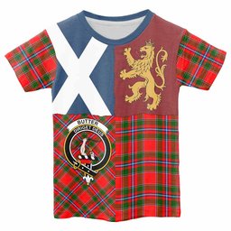 ScotsTee Shop Scottish Butter Crest Tartan T-shirt Lion Rampant Saltire Style