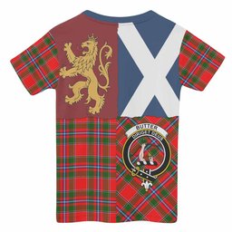 ScotsTee Shop Scottish Butter Crest Tartan T-shirt Lion Rampant Saltire Style