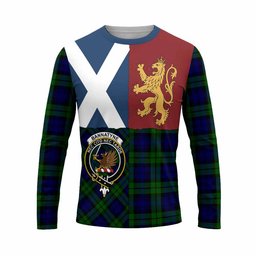 ScotsTee Shop Scottish Bannatyne Crest Tartan T-shirt Lion Rampant Saltire Style