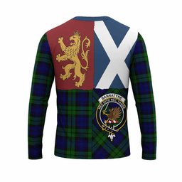 ScotsTee Shop Scottish Bannatyne Crest Tartan T-shirt Lion Rampant Saltire Style