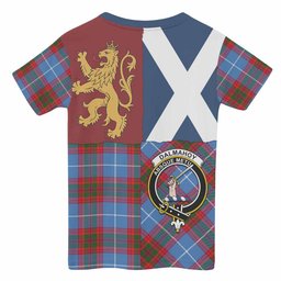 ScotsTee Shop Scottish Dalmahoy Crest Tartan T-shirt Lion Rampant Saltire Style