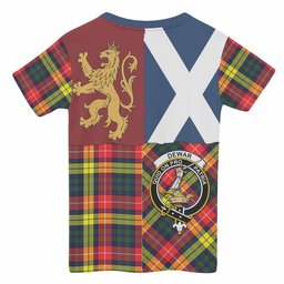 ScotsTee Shop Scottish Dewar Crest Tartan T-shirt Lion Rampant Saltire Style