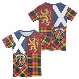 ScotsTee Shop Scottish Dewar Crest Tartan T-shirt Lion Rampant Saltire Style