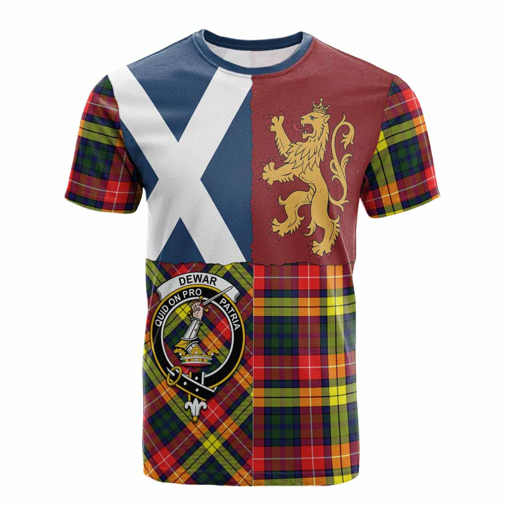 ScotsTee Shop Scottish Dewar Crest Tartan T-shirt Lion Rampant Saltire Style