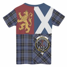 ScotsTee Shop Scottish Clark (Clarke) Crest Tartan T-shirt Lion Rampant Saltire Style