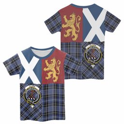 ScotsTee Shop Scottish Clark (Clarke) Crest Tartan T-shirt Lion Rampant Saltire Style