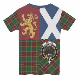 ScotsTee Shop Scottish Baxter Crest Tartan T-shirt Lion Rampant Saltire Style