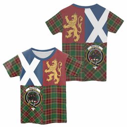 ScotsTee Shop Scottish Baxter Crest Tartan T-shirt Lion Rampant Saltire Style