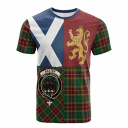ScotsTee Shop Scottish Baxter Crest Tartan T-shirt Lion Rampant Saltire Style