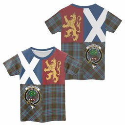 ScotsTee Shop Scottish Anderson Crest Tartan T-shirt Lion Rampant Saltire Style