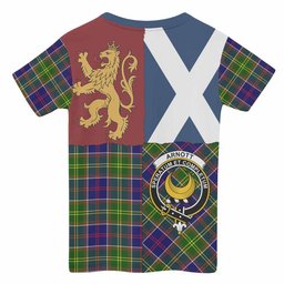ScotsTee Shop Scottish Arnott Crest Tartan T-shirt Lion Rampant Saltire Style