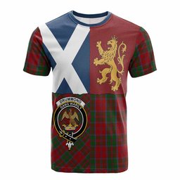 ScotsTee Shop Scottish Drummond Crest Tartan T-shirt Lion Rampant Saltire Style