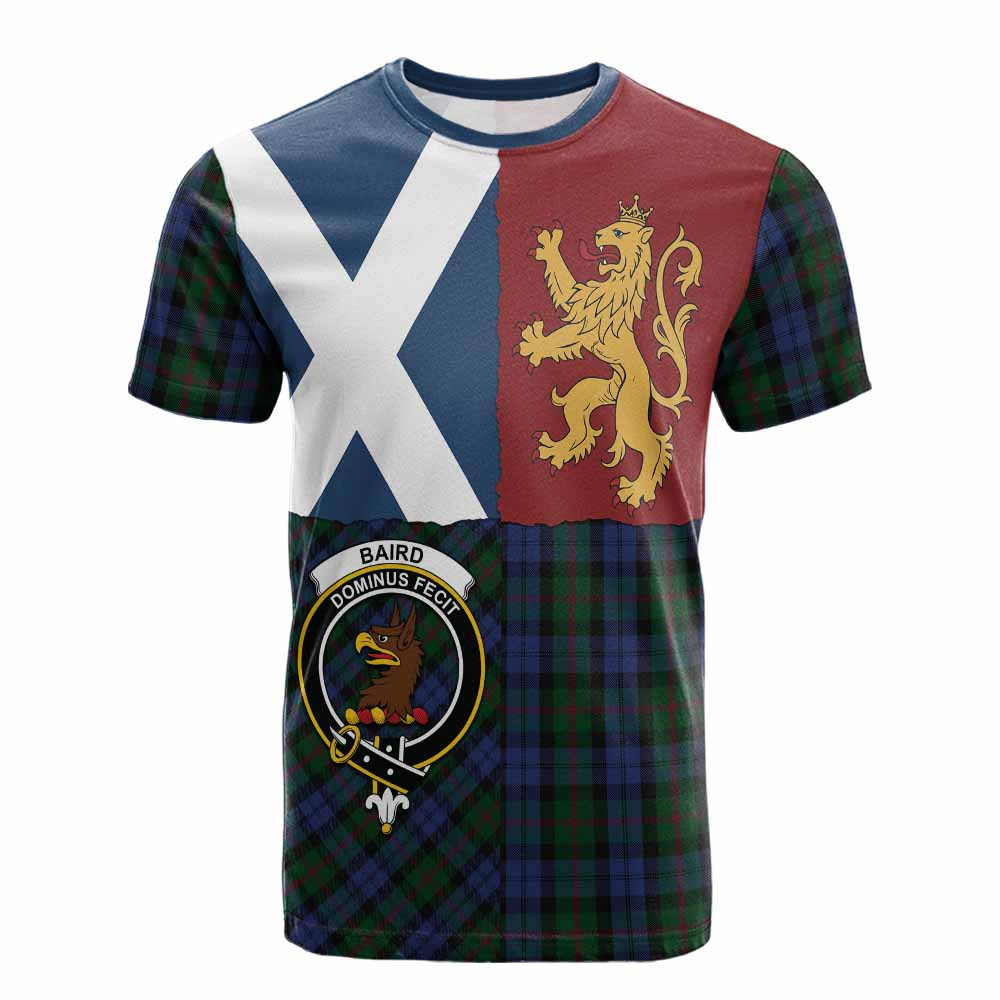 ScotsTee Shop Scottish Baird Crest Tartan T-shirt Lion Rampant Saltire Style