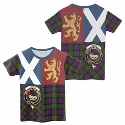 ScotsTee Shop Scottish Coull Crest Tartan T-shirt Lion Rampant Saltire Style
