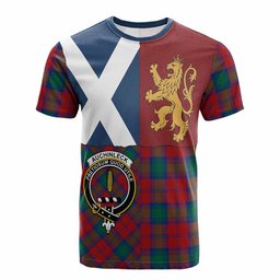 ScotsTee Shop Scottish Auchinleck (Affleck) Crest Tartan T-shirt Lion Rampant Saltire Style