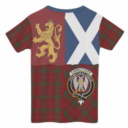 ScotsTee Shop Scottish Carruthers Crest Tartan T-shirt Lion Rampant Saltire Style