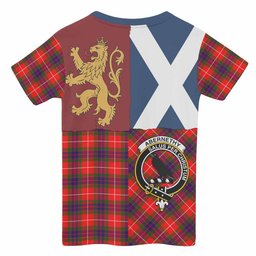 ScotsTee Shop Scottish Abernethy Crest Tartan T-shirt Lion Rampant Saltire Style