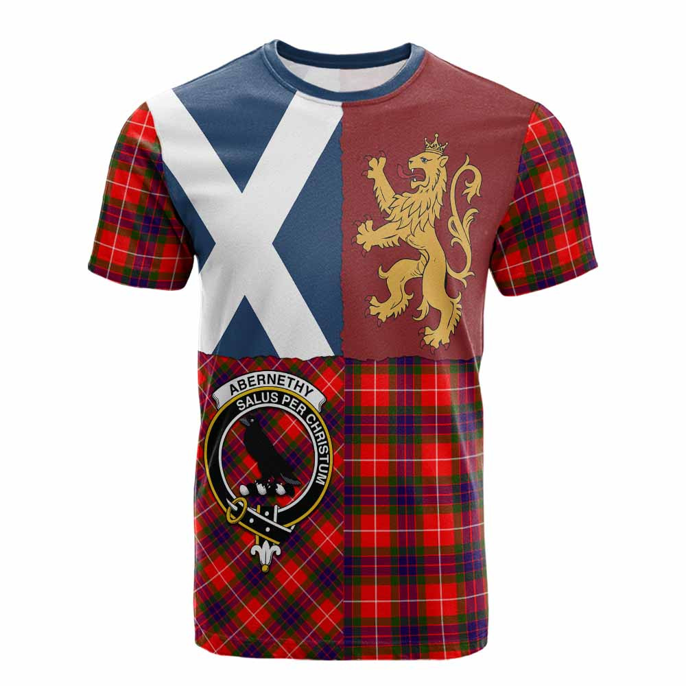 ScotsTee Shop Scottish Abernethy Crest Tartan T-shirt Lion Rampant Saltire Style