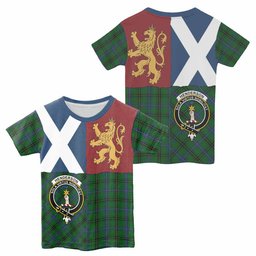 ScotsTee Shop Scottish Henderson Crest Tartan T-shirt Lion Rampant Saltire Style