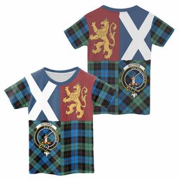 ScotsTee Shop Scottish Guthrie Crest Tartan T-shirt Lion Rampant Saltire Style