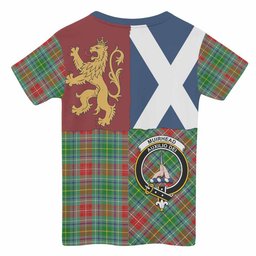 ScotsTee Shop Scottish Muirhead Crest Tartan T-shirt Lion Rampant Saltire Style