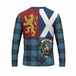 ScotsTee Shop Scottish Garden (Gardyne) Crest Tartan T-shirt Lion Rampant Saltire Style