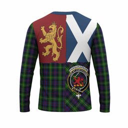 ScotsTee Shop Scottish Farquharson Crest Tartan T-shirt Lion Rampant Saltire Style