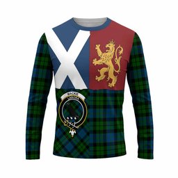 ScotsTee Shop Scottish MacKie (McKie) Crest Tartan T-shirt Lion Rampant Saltire Style
