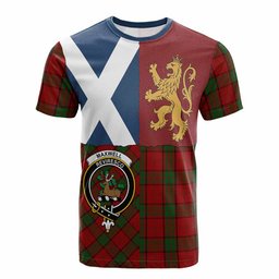 ScotsTee Shop Scottish Maxwell Crest Tartan T-shirt Lion Rampant Saltire Style