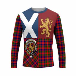 ScotsTee Shop Scottish MacGowan (McGowan) Crest Tartan T-shirt Lion Rampant Saltire Style